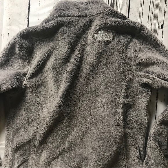Northface Gray Fuzzy Zip Up Sweatshirt - Sz Small - Picture 5 of 8